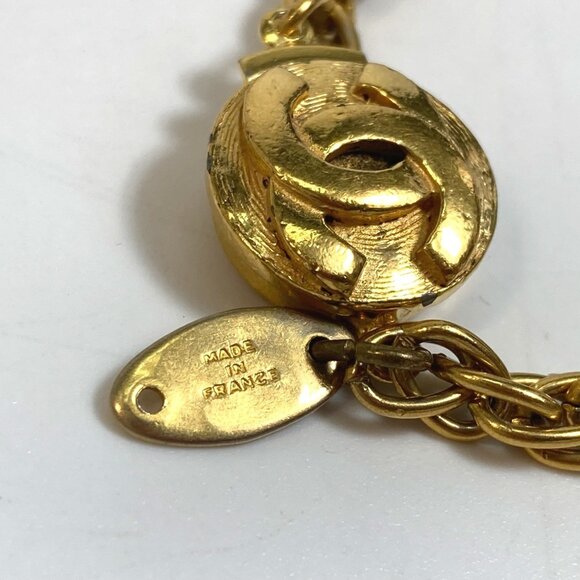 CHANEL Gold Logo Necklace